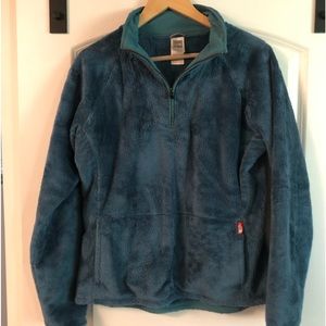 The North Face Fleece Fuzzy Teal Green Blue Pullover Large